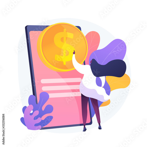 Online banking technology. E wallet, e payment, Internet app. Money Internet withdraw smartphone application. Monetization, ecommerce design element. Vector isolated concept metaphor illustration
