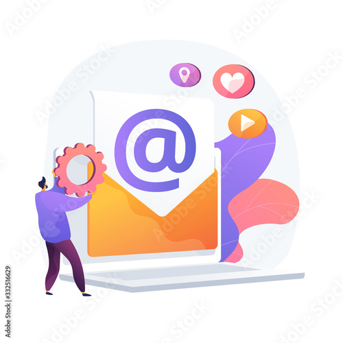 Electronic mail. Receiving and sending e mails. Exchanging messages by electronic device. Internet connection, communication, correspondence. Vector isolated concept metaphor illustration