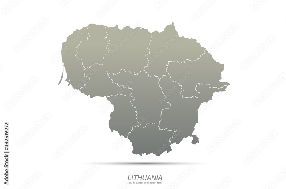 lithuania map. vector map of european country.