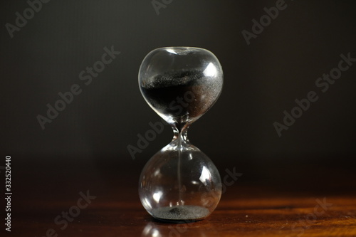  sand timer, sand clock or egg timer on table