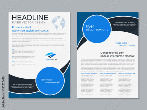 Modern professional two-sided flyer vector design template