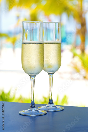 Champagne flute glasses, holiday luxury lifestyle