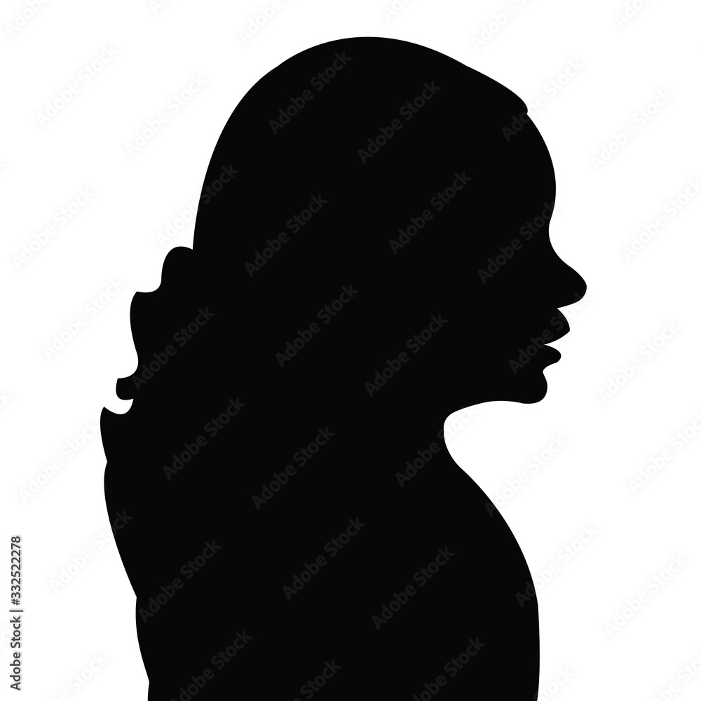 a girl head silhouette vector