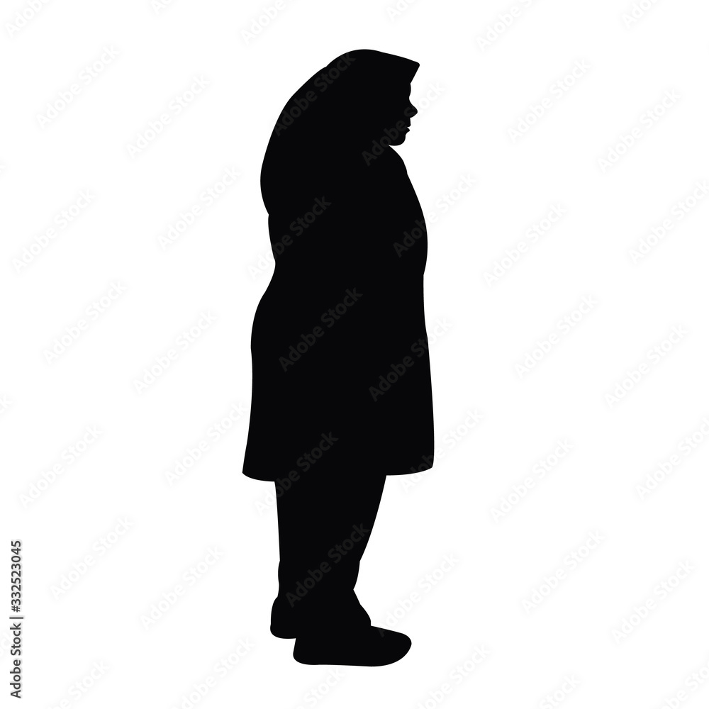 woman with scarf, body silhouette vector