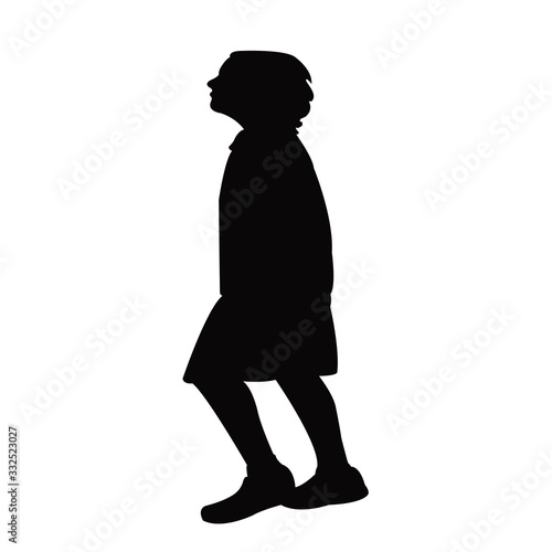 a child walking body silhouette vector