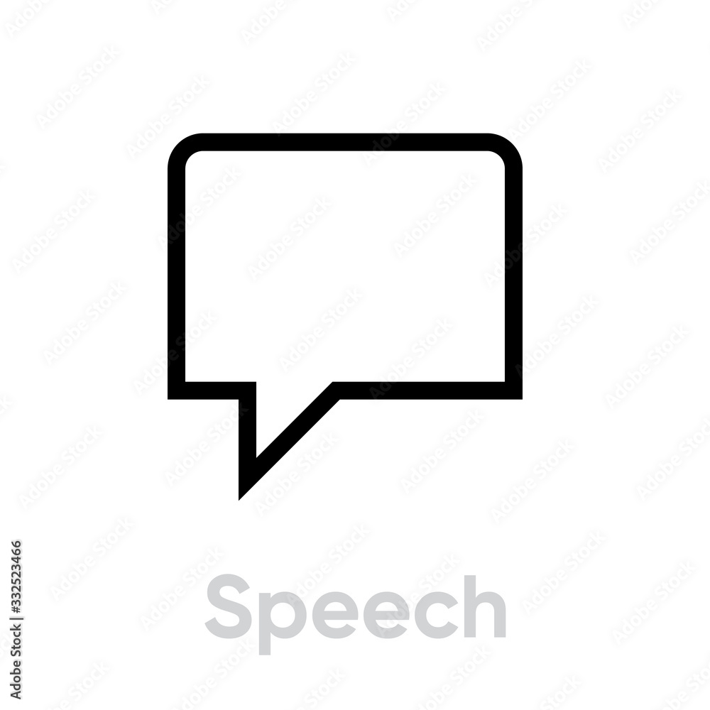 Speech chat message icon. Editable line vector. Speech chat message icon. Editable line vector.