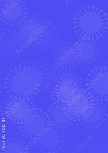 Virus symbol multiple on a blue background