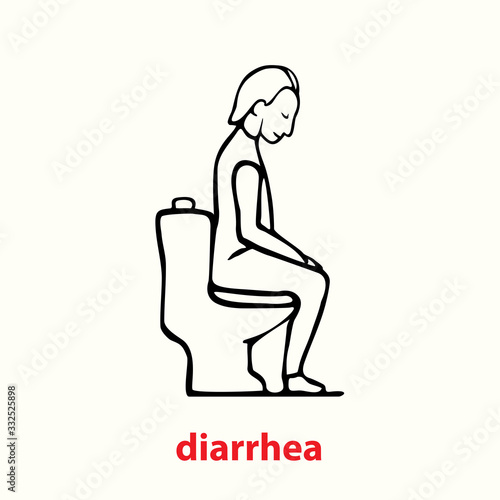 Diarrhea icon, outline simple doodle drawing