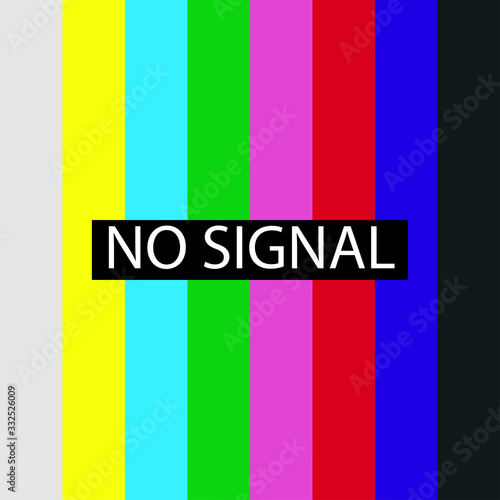Tv screen no signal.Isolated vector. Error video.