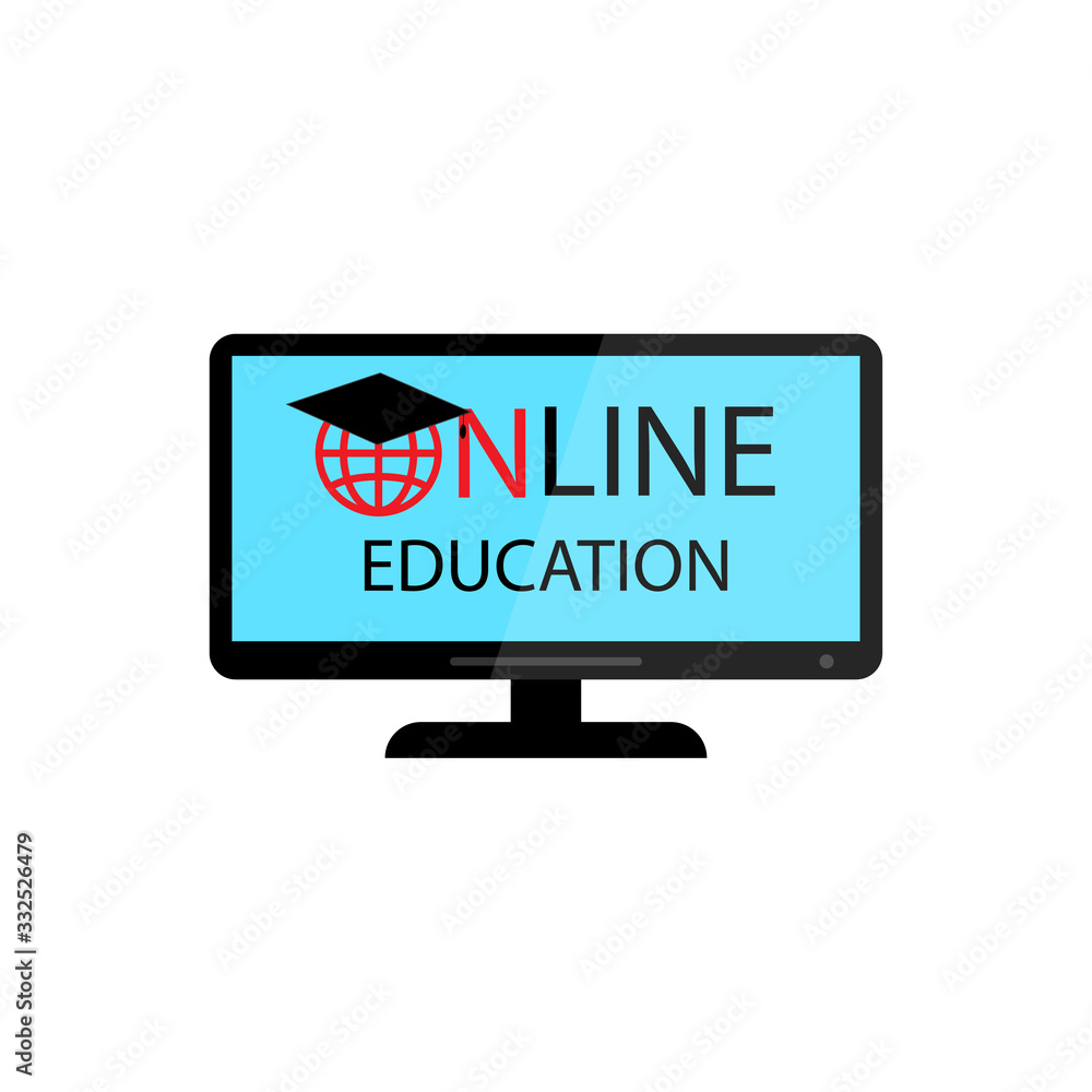 Online education screen logo.Icon for web design. Online education screen logo.Icon for web design.
