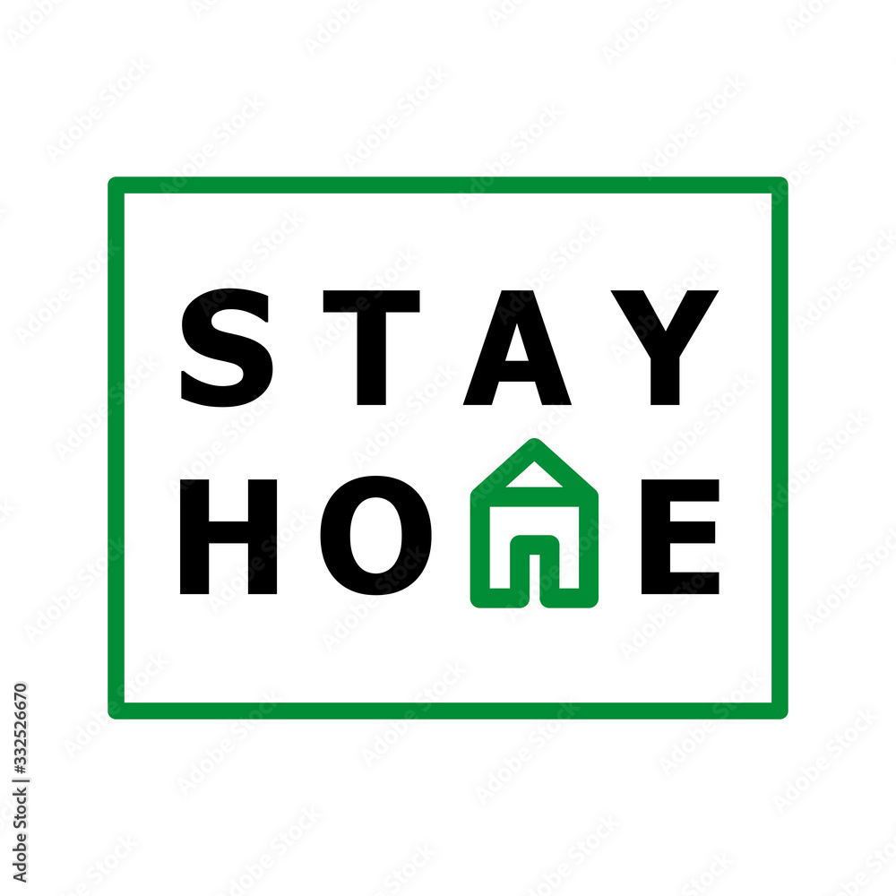 Stay home simple sign with a little house drawing Stay home simple sign with a little house drawing
