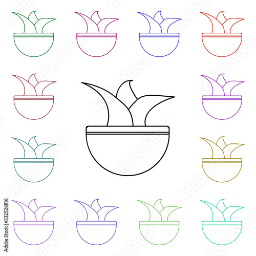 Pot of plant multi color style icon. Simple thin line, outline vector of furniture icons for ui and ux, website or mobile application