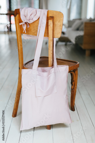 Pink shopping handbag for eco friendly shopping. Stop using plastic - save the Planet. Beautiful and useful accessory 