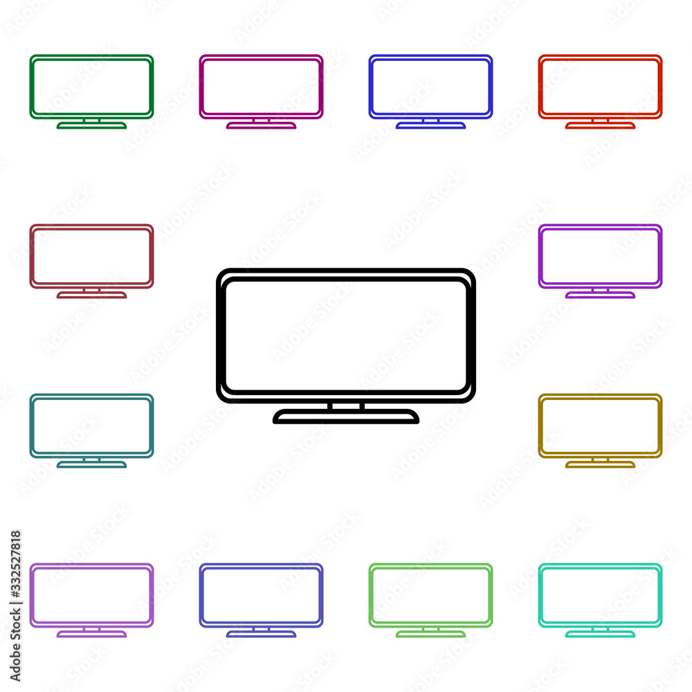 Tv line multi color style icon. Simple thin line, outline vector of home things icons for ui and ux, website or mobile application Tv line multi color style icon. Simple thin line, outline vector of home things icons for ui and ux, website or mobile application