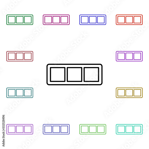 Kitchen shelves line multi color style icon. Simple thin line, outline vector of home things icons for ui and ux, website or mobile application