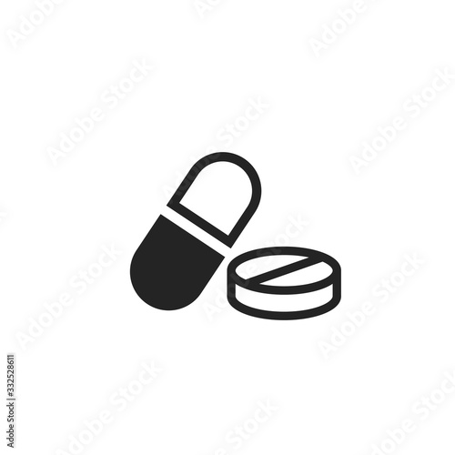 pill icon. medicament and pharmaceutical symbol. medical design element