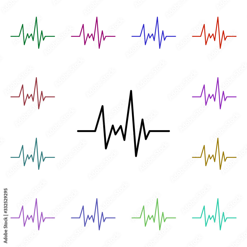 Palpitation line multi color style icon. Simple thin line, outline vector of hospital icons for ui and ux, website or mobile application