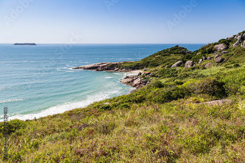 A view of Praia Mole (Mole beach) and Galheta  - popular beachs in Florianopolis, Brazil © JR Araújo Photo