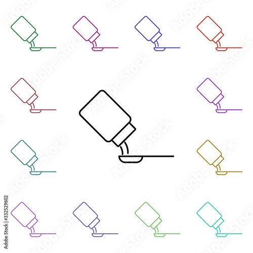 Cough syrup line multi color style icon. Simple thin line, outline vector of hospital icons for ui and ux, website or mobile application
