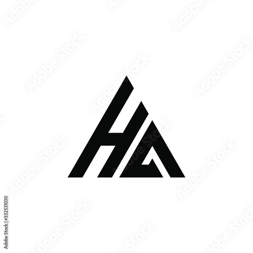 HA LETTER VECTOR LOGO ABSTRACT