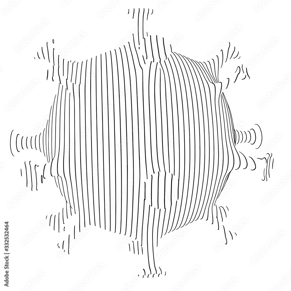 Fototapeta premium sketch of coronavirus on a white background vector covid-19
