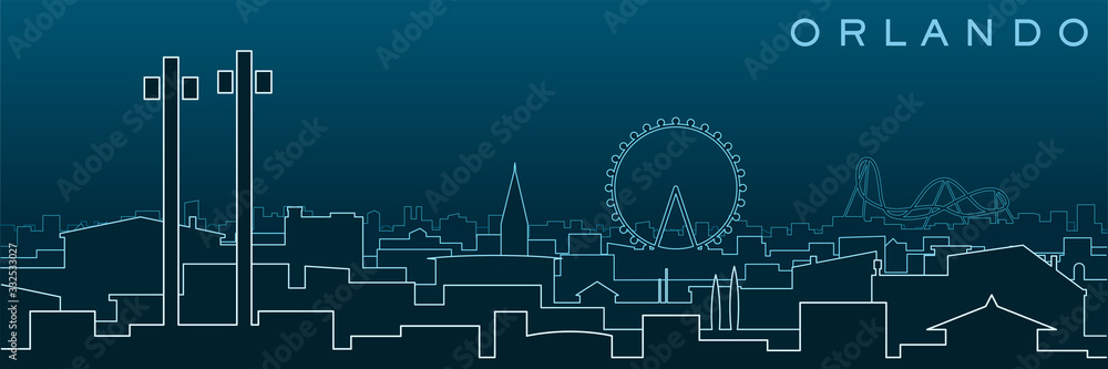 Fototapeta premium Orlando Multiple Lines Skyline and Landmarks