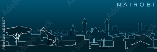 Nairobi Multiple Lines Skyline and Landmarks