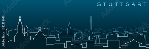 Stuttgart Multiple Lines Skyline and Landmarks