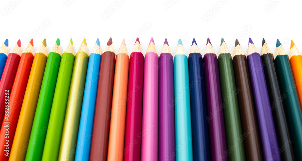 Color pencils isolated on white background, back to shool Color pencils isolated on white background, back to shool