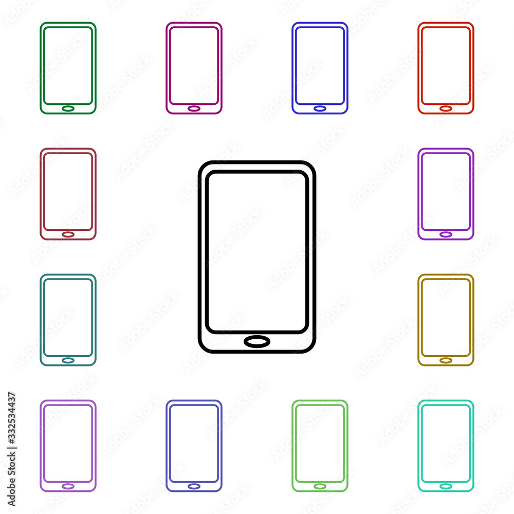 Smart phone multi color style icon. Simple thin line, outline vector of technology icons for ui and ux, website or mobile application Smart phone multi color style icon. Simple thin line, outline vector of technology icons for ui and ux, website or mobile application