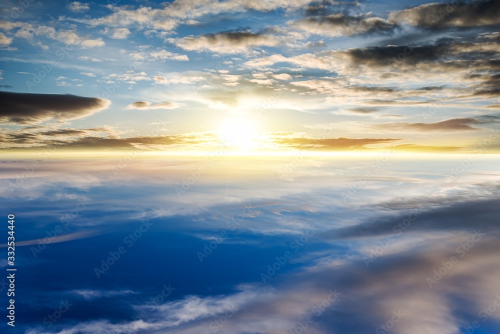 Beautiful heavenly landscape with the sun in the clouds . Beautiful heavenly landscape with the sun in the clouds .