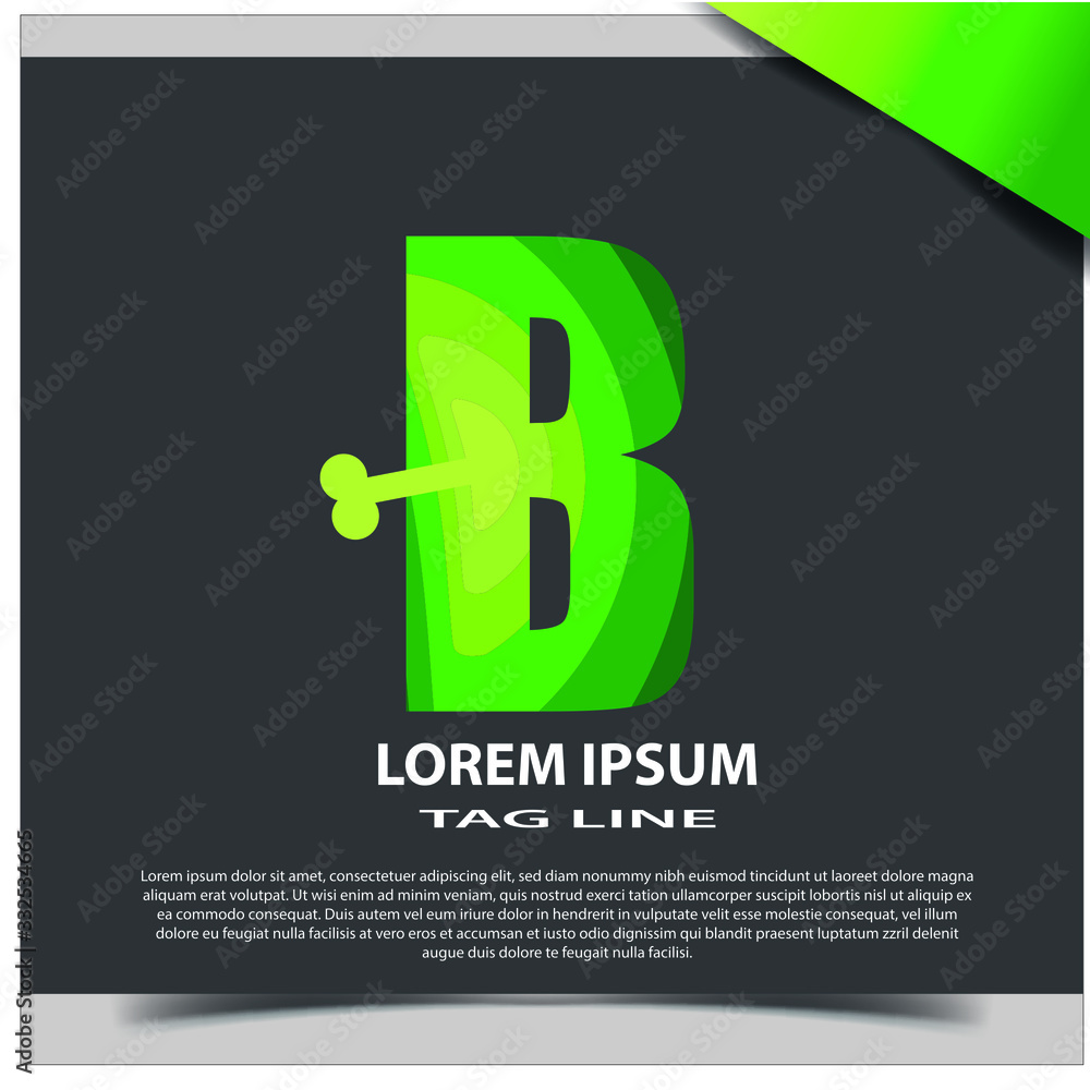 Obraz premium Abstract, modern letter decorative font with gradient and solid. Decorative monogram alphabet