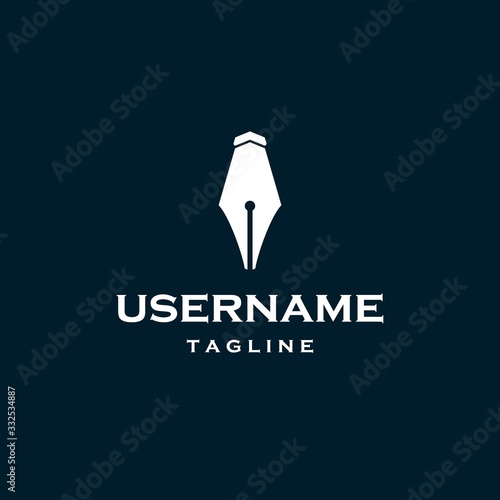 simple pen logo design inspiration . pen logo template . business education logo design . writer logo