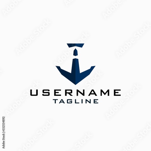 anchor logo design inspiration . anchor logo template . letter A negative space logo design