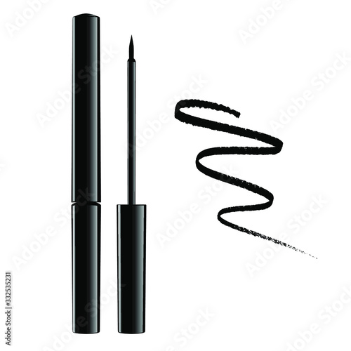 3d eyeliner illustration with sample texture photo