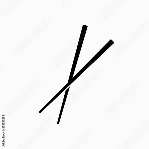 chopstick vector design template . isolated chopstick vector . chopstick silhouette icon