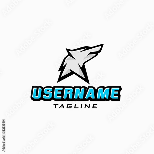 hound esport logo design inspiration . sporty dog head logo design template . masculine wolf logo design template