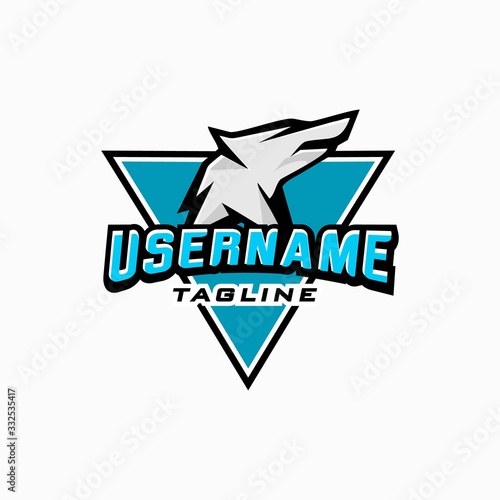 hound esport logo design inspiration . sporty dog head logo design template . masculine wolf logo design template