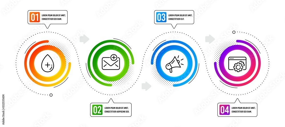 Seo gear, Megaphone and New mail line icons set. Infographic timeline. Oil serum sign. Settings, Brand advertisement, Add e-mail. Cosmetic care. Business set. Options banner with seo gear icon. Vector Seo gear, Megaphone and New mail line icons set. Infographic timeline. Oil serum sign. Settings, Brand advertisement, Add e-mail. Cosmetic care. Business set. Options banner with seo gear icon. Vector