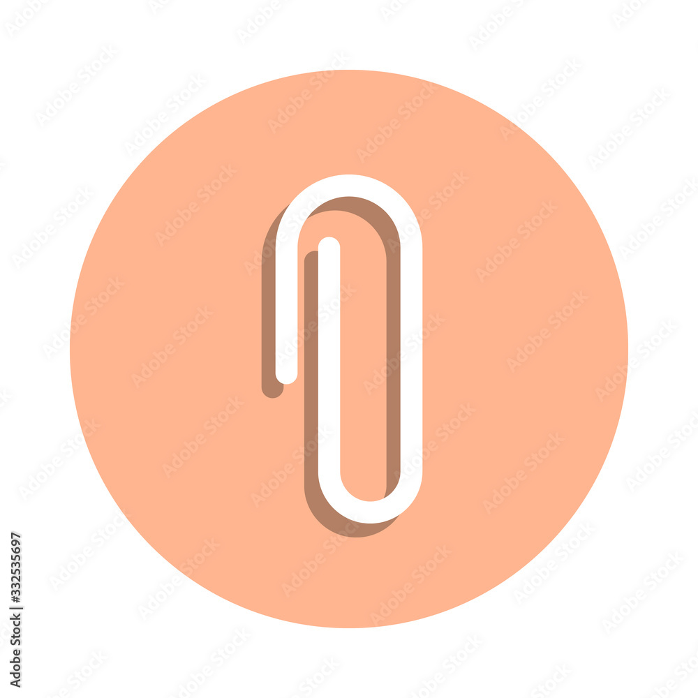 Paperclip badge icon. Simple glyph, flat vector of web icons for ui and ux, website or mobile application Paperclip badge icon. Simple glyph, flat vector of web icons for ui and ux, website or mobile application