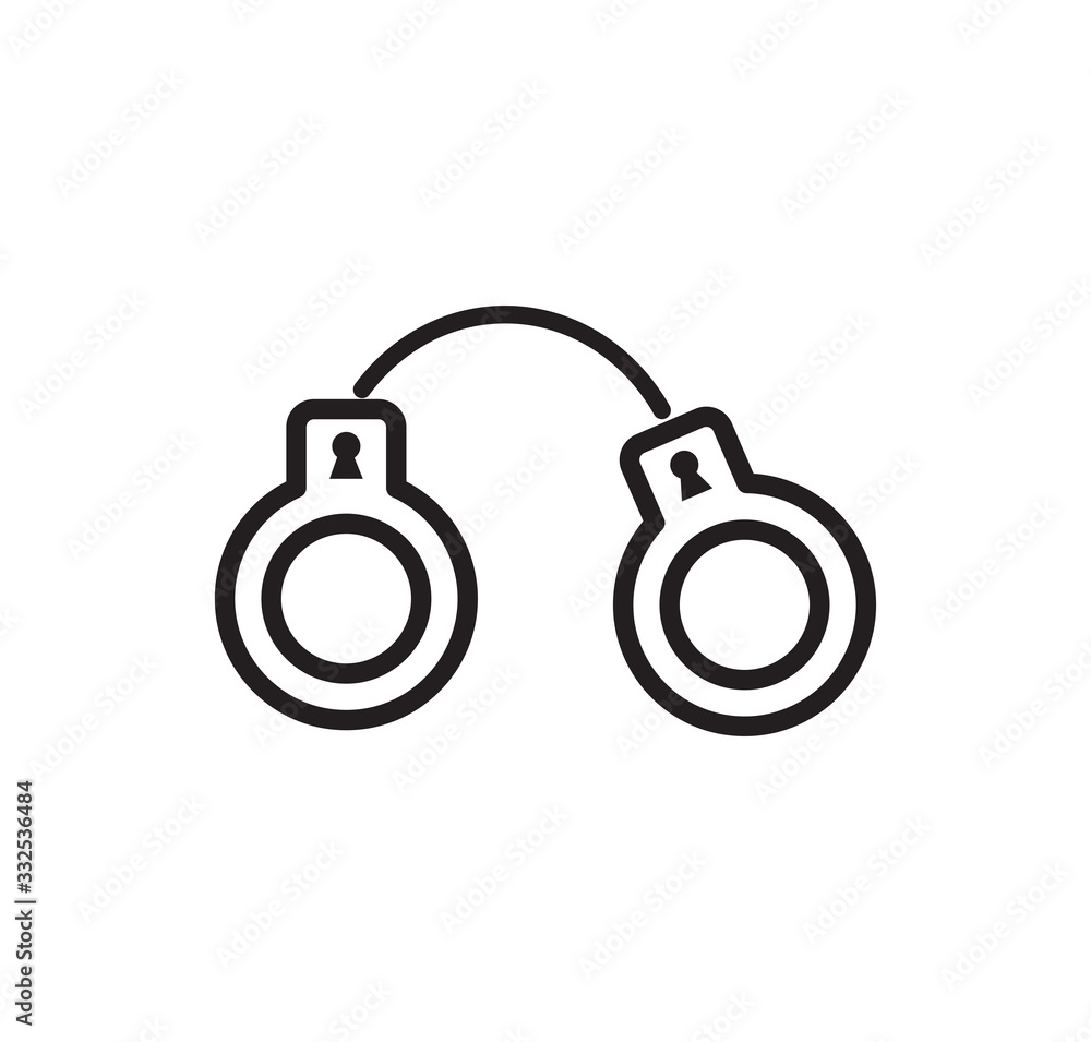Handcuff icon vector logo design template Handcuff icon vector logo design template