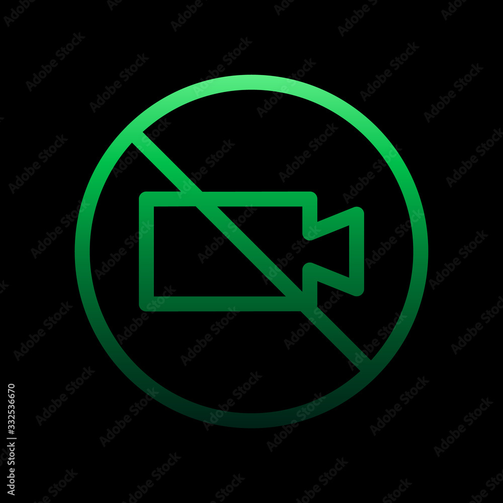prohibition video recording nolan icon. Simple thin line, outline vector of Ban icons for ui and ux, website or mobile application prohibition video recording nolan icon. Simple thin line, outline vector of Ban icons for ui and ux, website or mobile application