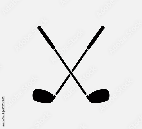 Stick golf icon vector logo template