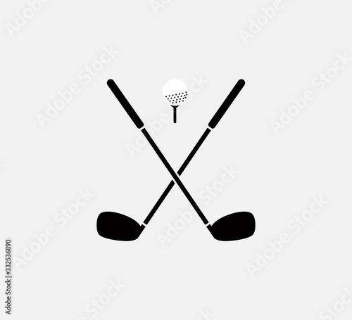 Stick golf icon vector logo template