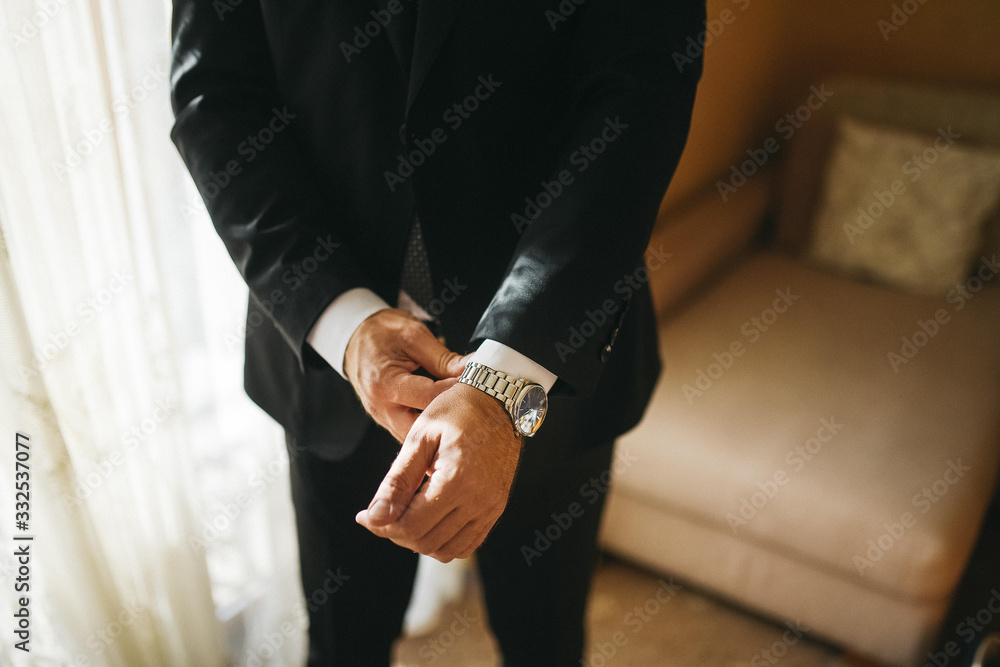 Business man getting ready for work Business man getting ready for work