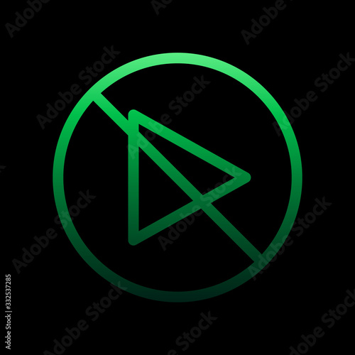 start inhibition nolan icon. Simple thin line, outline vector of Ban icons for ui and ux, website or mobile application