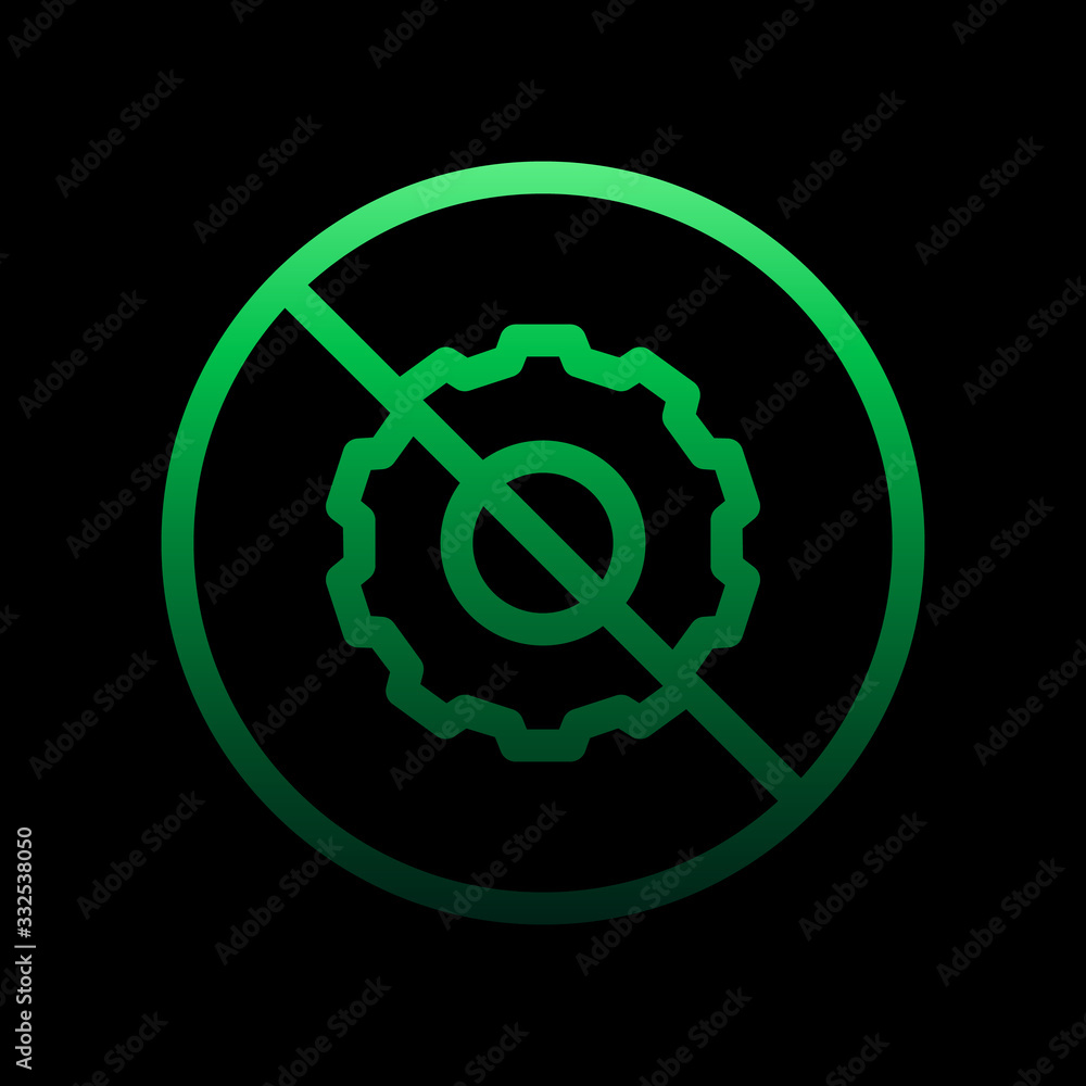 disable settings nolan icon. Simple thin line, outline vector of Ban icons for ui and ux, website or mobile application disable settings nolan icon. Simple thin line, outline vector of Ban icons for ui and ux, website or mobile application