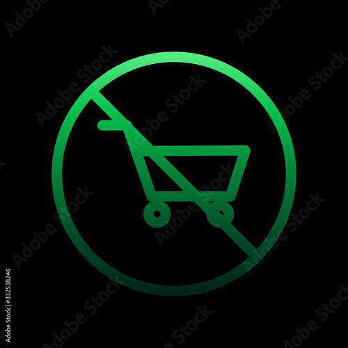prohibition of purchase nolan icon. Simple thin line, outline vector of Ban icons for ui and ux, website or mobile application