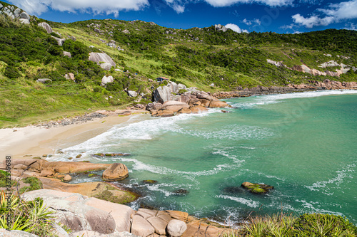 A view of Praia Mole (Mole beach) and Gravata  - popular beachs in Florianopolis, Brazil
