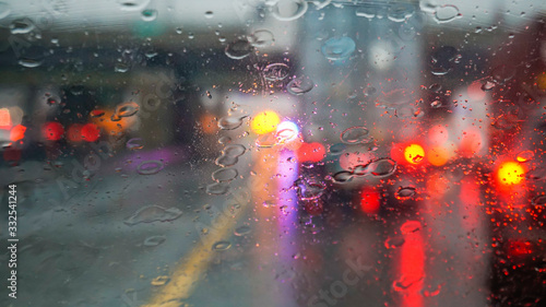Rainy day in traffic